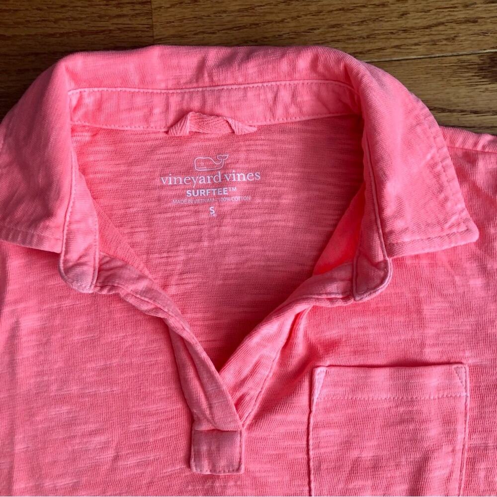 Vineyard Vines SurfTee Polo Shirt Cotton Fluorescent Orange Boy’s Size S (7/8) - Picture 2 of 8